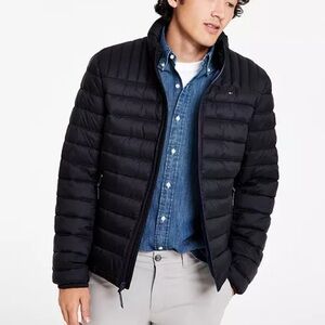 Tommy Hilfiger Jacket Duck Down Filled Quilted Puffer Packable Coat sz Large